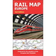 Järnvägskarta Europa, European Rail 3rd edition väggkarta ovikt 100x70cm